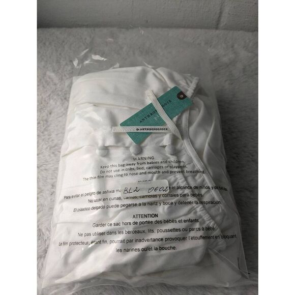 Anthropologie Pleated Puff Sleeve White Top Blouse Plus size 3X NWT - Picture 11 of 12